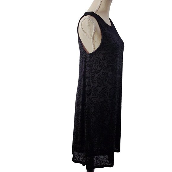 Simply Styled Women's Slip Lined Floral Print Black Dress - Size Medium - Picture 13 of 16